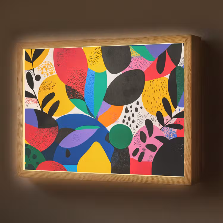 Lightbox - Wandlamp - Vormen - Stippen - Kleurrijk — 1
