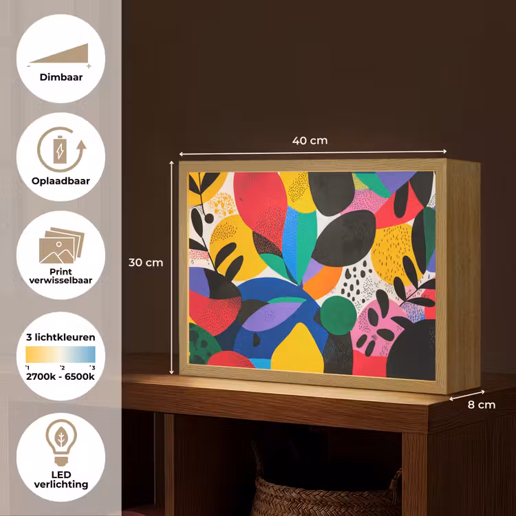 Lightbox - Wandlamp - Vormen - Stippen - Kleurrijk — 10