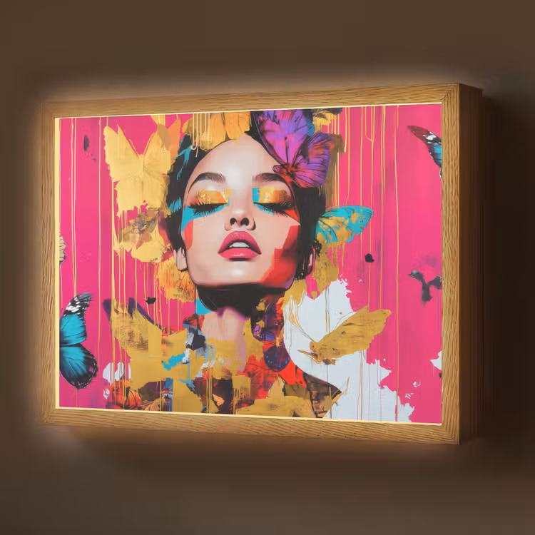 Lightbox - Wandlamp - Vrouw - Abstract - Kleurrijk — 1