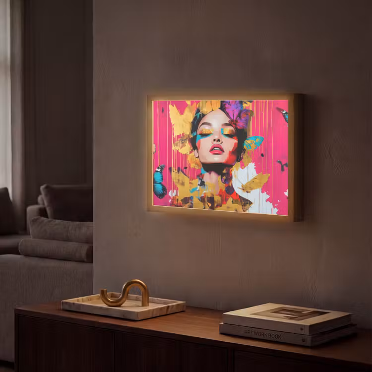 Lightbox - Wandlamp - Vrouw - Abstract - Kleurrijk — 2