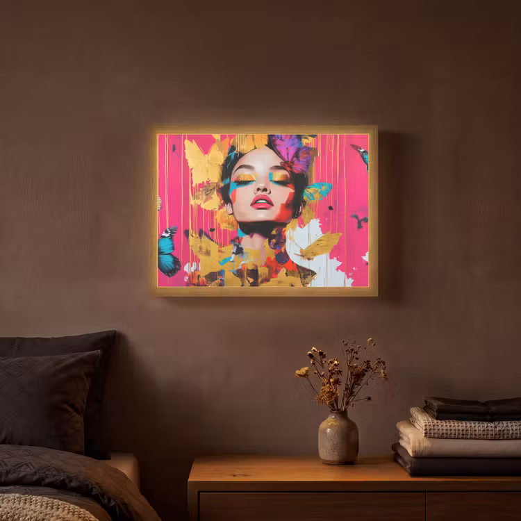 Lightbox - Wandlamp - Vrouw - Abstract - Kleurrijk — 3