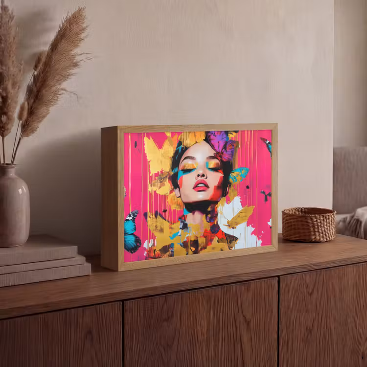 Lightbox - Wandlamp - Vrouw - Abstract - Kleurrijk — 4