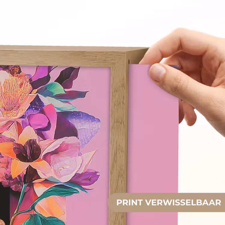 Lightbox - Wandlamp - Vrouw - Bloemen - Paars - Abstract — 5