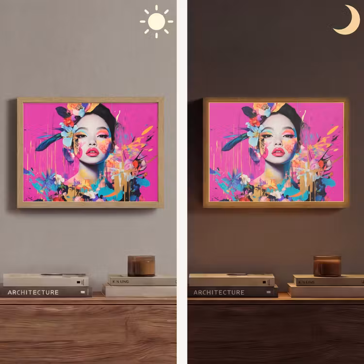 Lightbox - Wandlamp - Vrouw - Portret - Abstract - Paars — 6