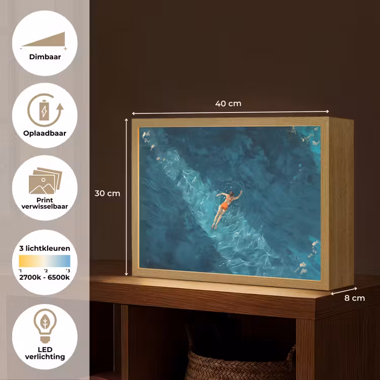 Lightbox - Wandlamp - Vrouw - Water - Bikini - Oranje — 10