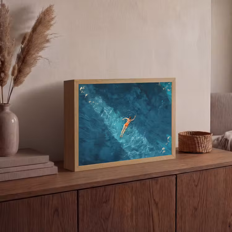 Lightbox - Wandlamp - Vrouw - Water - Bikini - Oranje — 4