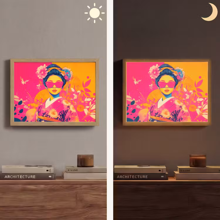 Lightbox - Wandlamp - Vrouw - Zonnebril - Abstract - Oranje — 6