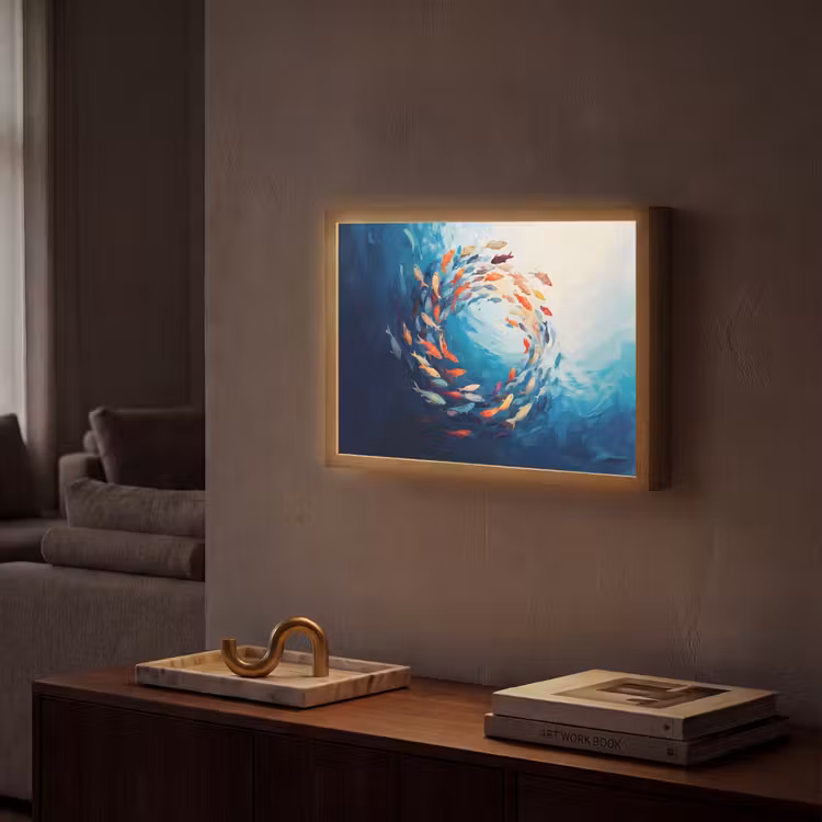 Lightbox - Wandlamp - Zee - Vissen - Kleurrijk - Dynamisch — 2