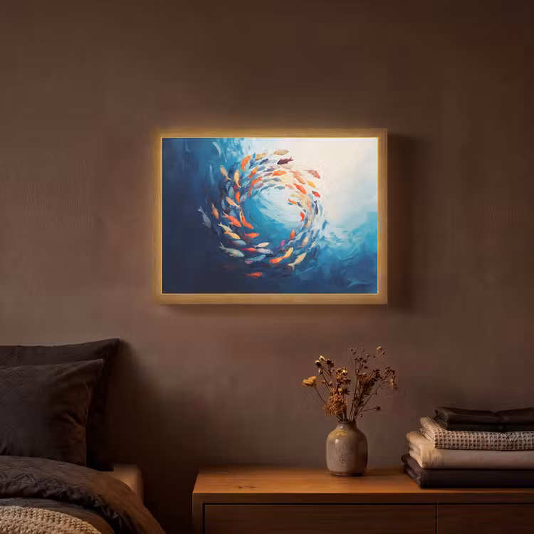 Lightbox - Wandlamp - Zee - Vissen - Kleurrijk - Dynamisch — 3