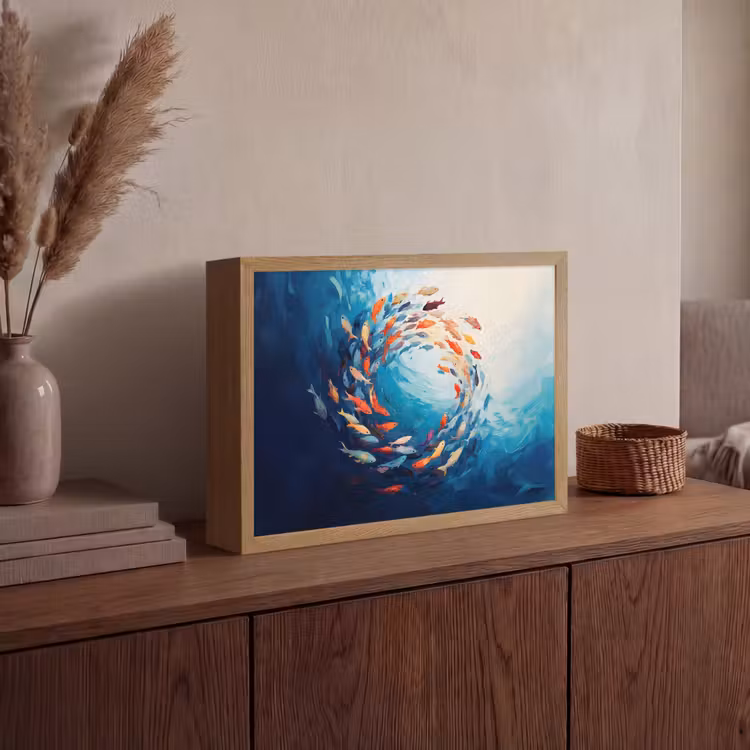Lightbox - Wandlamp - Zee - Vissen - Kleurrijk - Dynamisch — 4