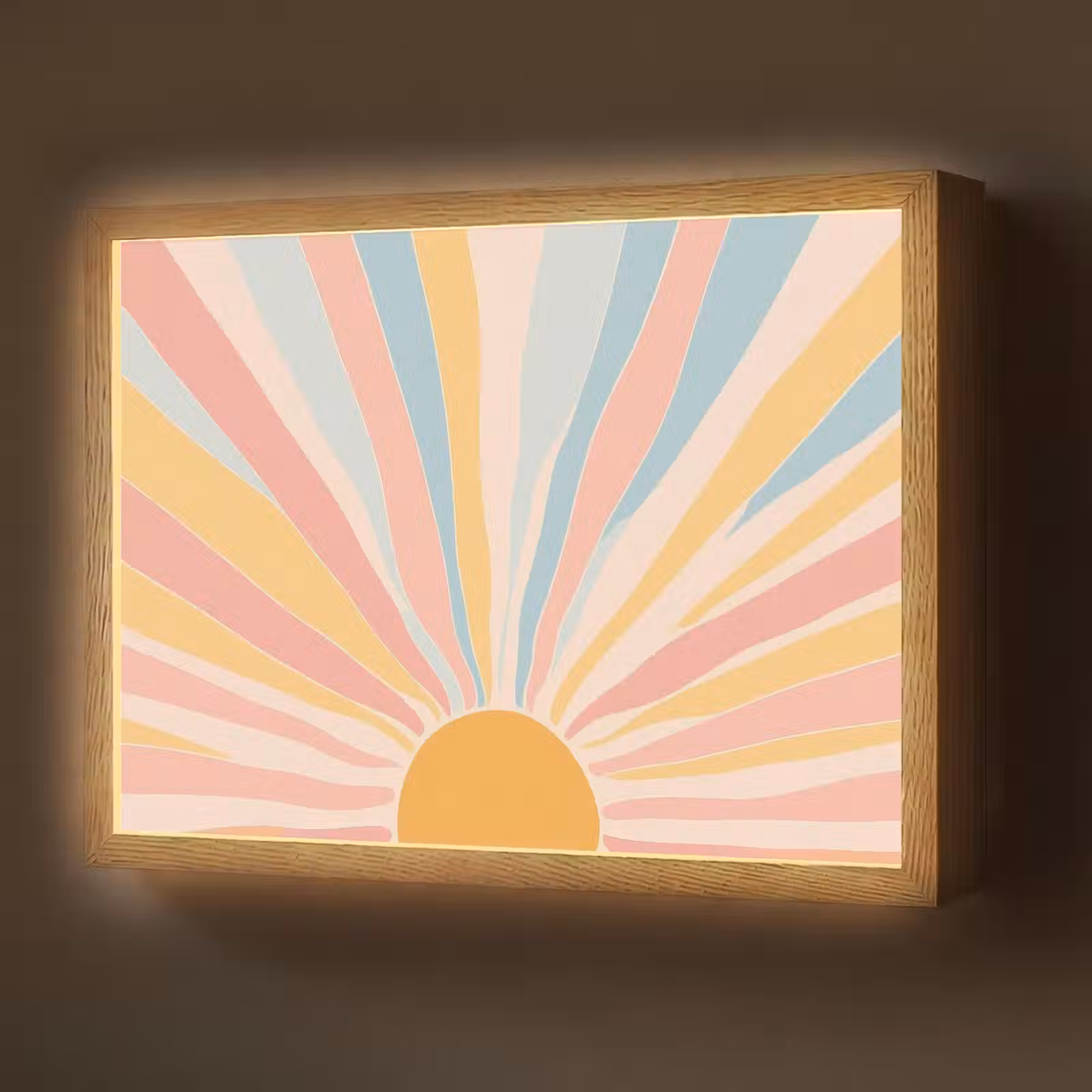 Lightbox - Wandlamp - Illustratie - Zon - Pastelkleuren — 1