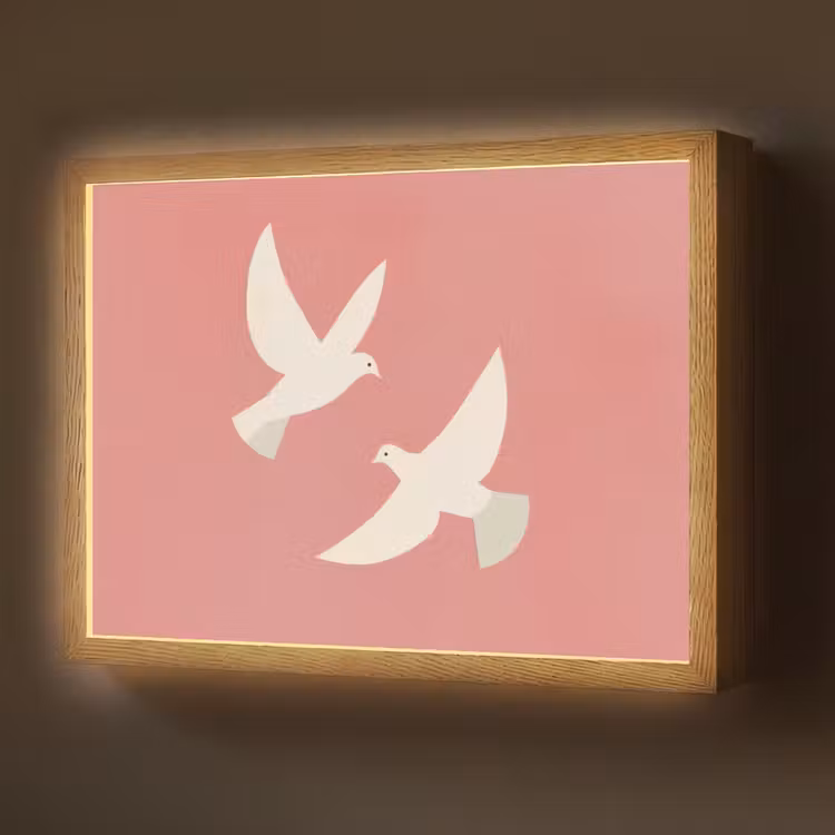Lightbox - Wandlamp - Duiven - Wit - Sierlijk — 1