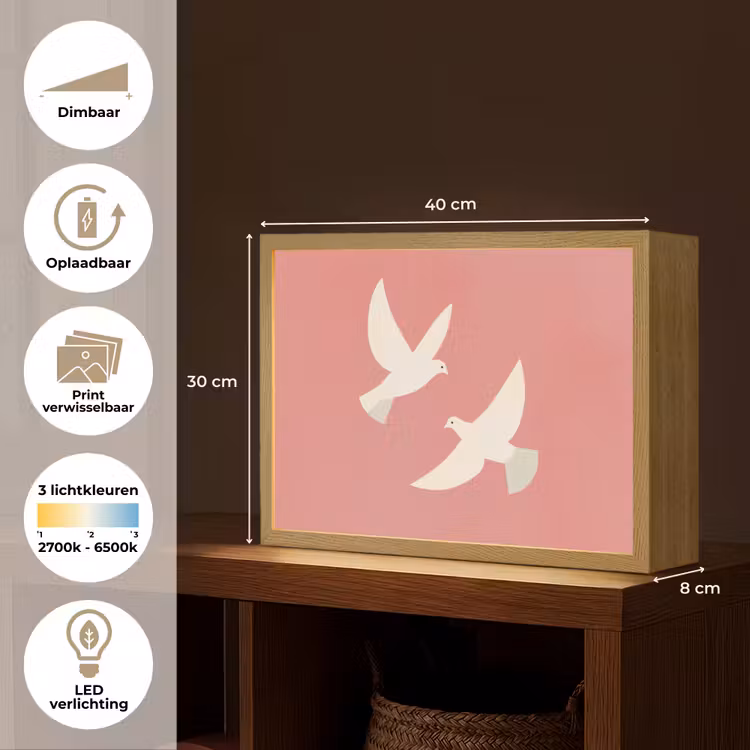 Lightbox - Wandlamp - Duiven - Wit - Sierlijk — 10