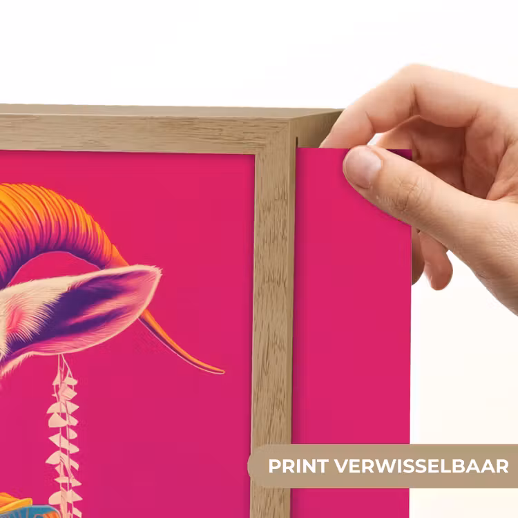 Lightbox - Wandlamp - Geit - Hoorns - Kimono - Kleurrijk — 5