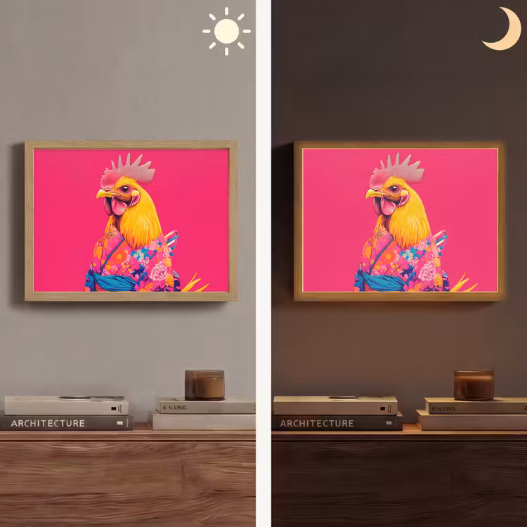 Lightbox - Wandlamp - Haan - Kleurrijk - Kimono - Roze — 6