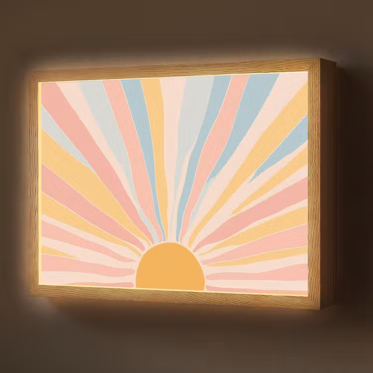 Lightbox - Wandlamp - Illustratie - Zon - Pastelkleuren — 1