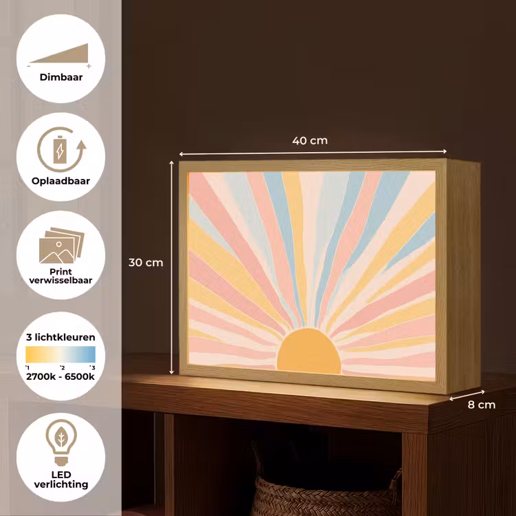Lightbox - Wandlamp - Illustratie - Zon - Pastelkleuren — 10