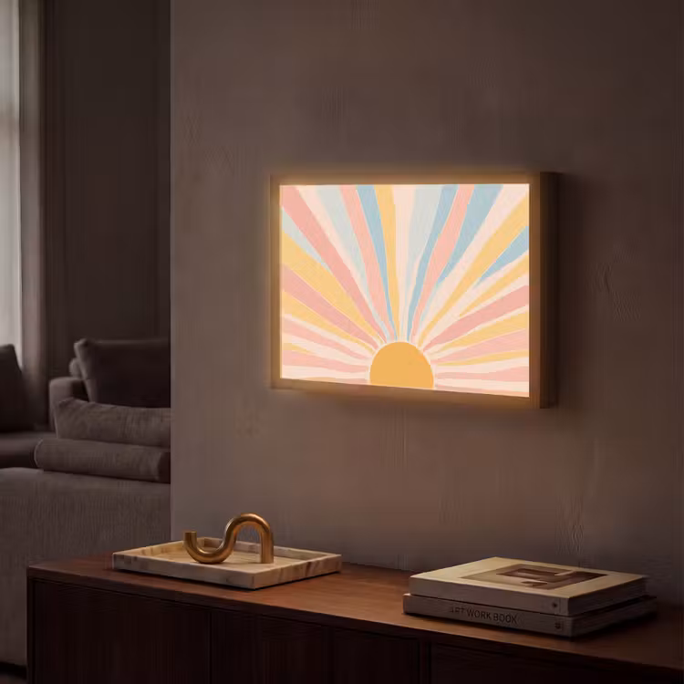 Lightbox - Wandlamp - Illustratie - Zon - Pastelkleuren — 2
