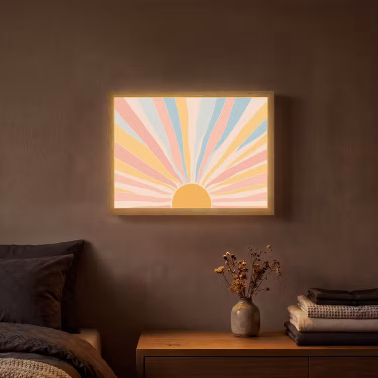 Lightbox - Wandlamp - Illustratie - Zon - Pastelkleuren — 3
