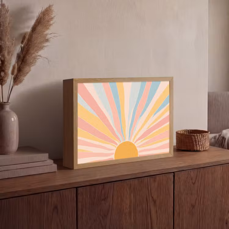 Lightbox - Wandlamp - Illustratie - Zon - Pastelkleuren — 4