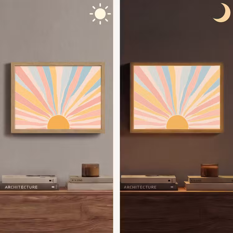 Lightbox - Wandlamp - Illustratie - Zon - Pastelkleuren — 6