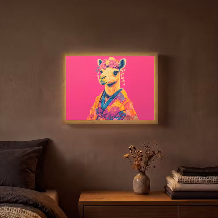 Lightbox - Wandlamp - Kameel - Bloemen - Kimono - Waaiers — 3