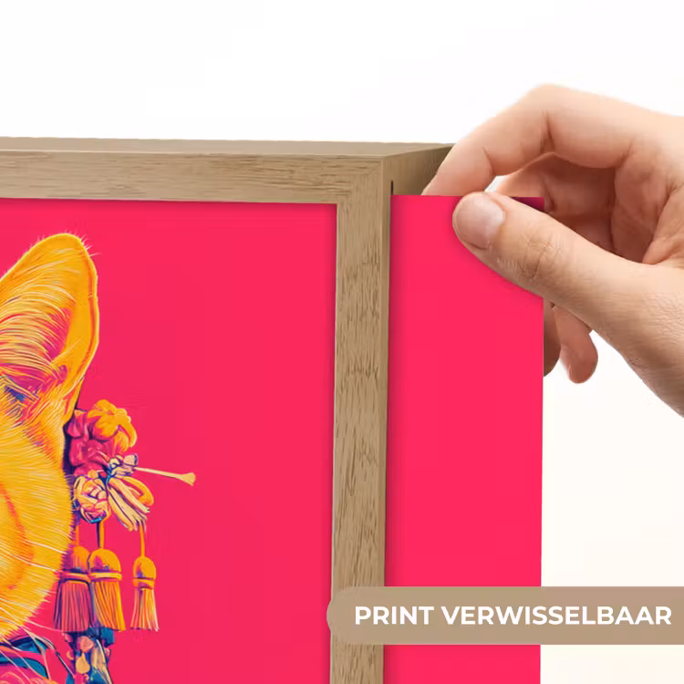Lightbox - Wandlamp - Kat - Kimono - Bloemen - Roze — 5