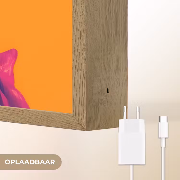 Lightbox - Wandlamp - Kimono - Hondje - Bloemenkroon - Oranje — 7