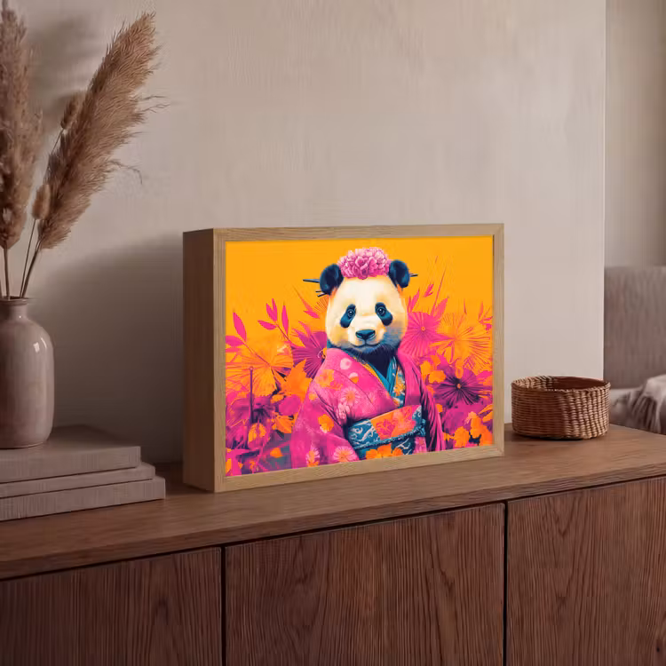 Lightbox - Wandlamp - Kimono - Roze - Panda - Bloemenkroon — 4