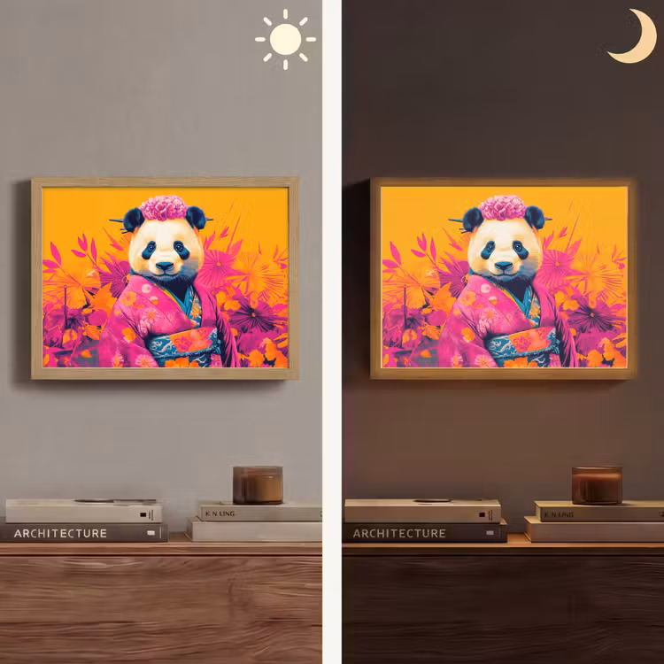 Lightbox - Wandlamp - Kimono - Roze - Panda - Bloemenkroon — 6