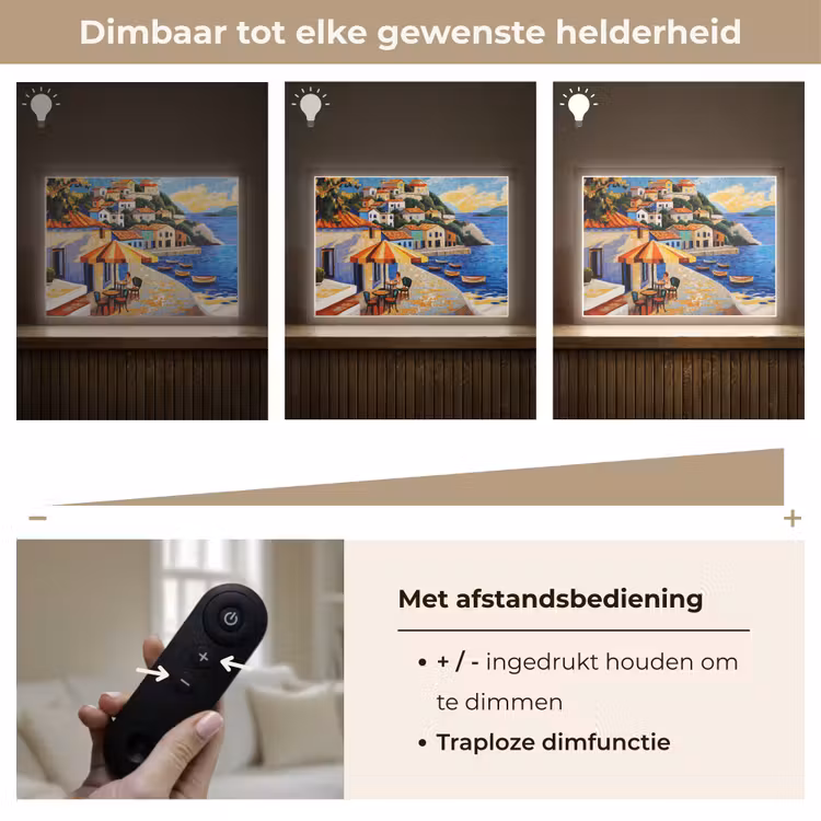 Lightbox - Wandlamp - Kustdorp - Huisjes - Mozaïek - Zee — 9