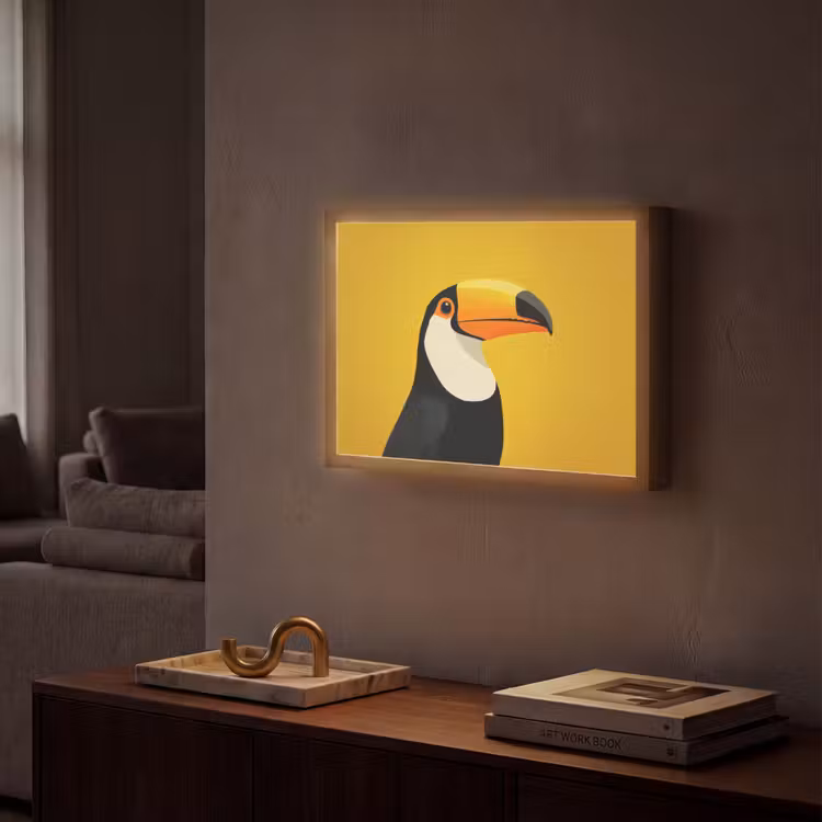 Lightbox - Wandlamp - Toekan - Minimalistisch - Snavel - Oranje — 2