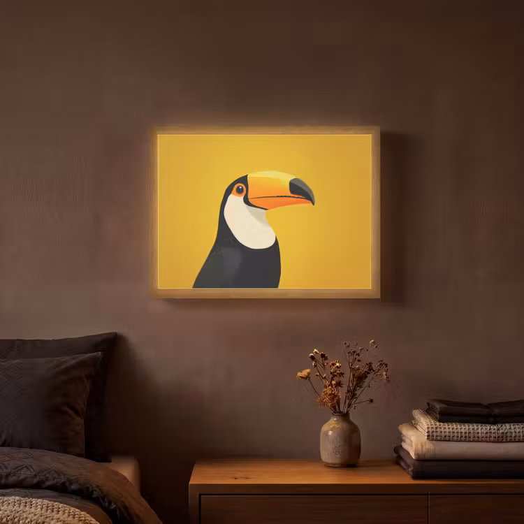 Lightbox - Wandlamp - Toekan - Minimalistisch - Snavel - Oranje — 3