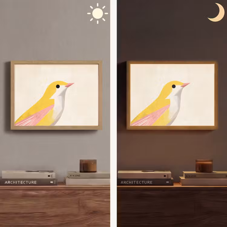 Lightbox - Wandlamp - Vogel - Minimalistisch - Geel — 6
