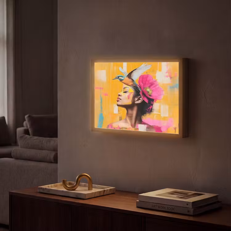 Lightbox - Wandlamp - Vogel - Vrouw - Abstract - Bloem — 2
