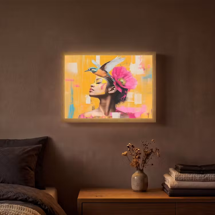 Lightbox - Wandlamp - Vogel - Vrouw - Abstract - Bloem — 3