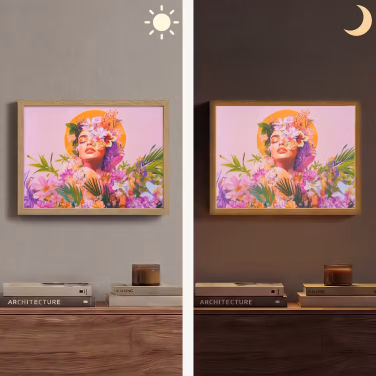 Lightbox - Wandlamp - Vrouw - Abstract - Cirkel - Bloemen — 6