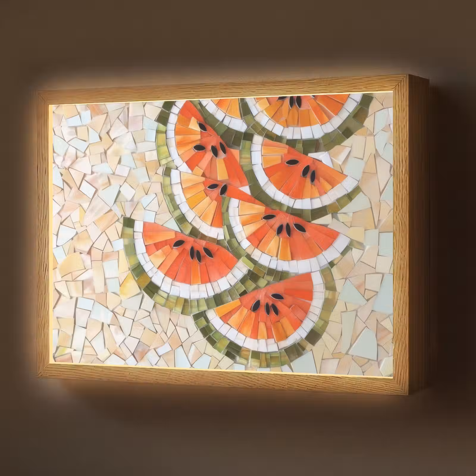 Lightbox - Wandlamp - Mozaïek - Watermeloen - Rood - Pitten — 1