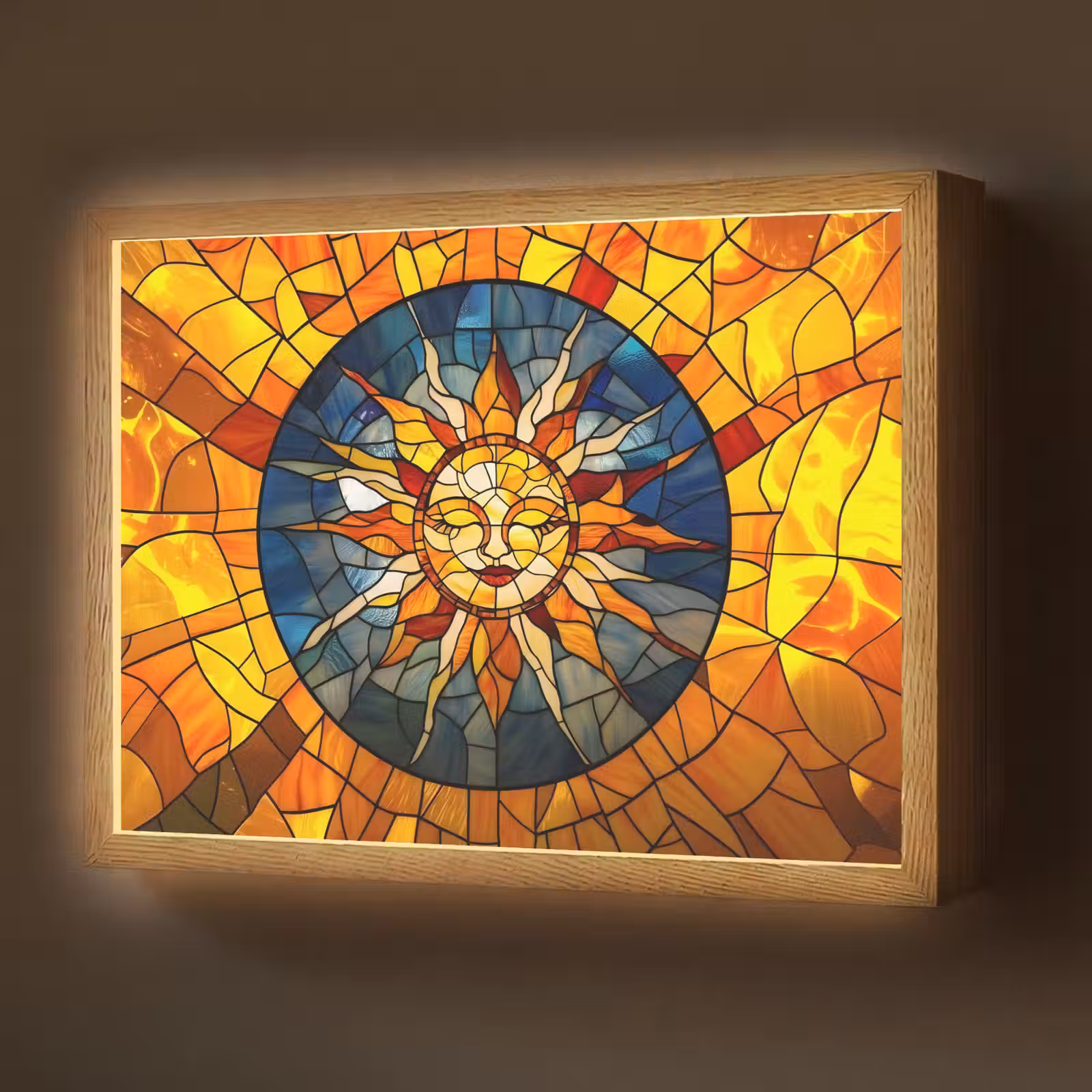 Lightbox - Wandlamp - Mozaïek - Zon - Geel - Cirkel — 1