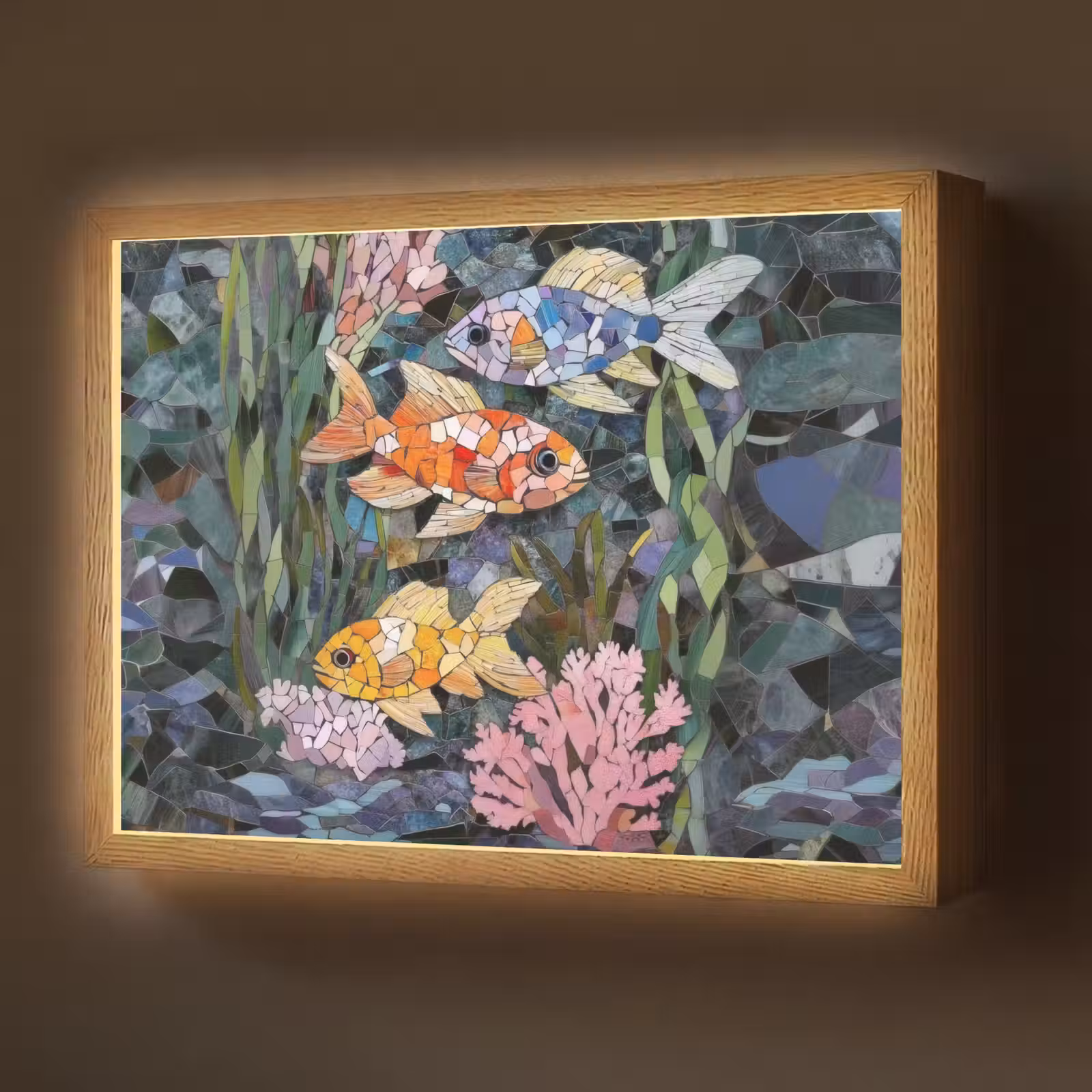 Lightbox - Wandlamp - Vissen - Koraal - Zee - Mozaïek — 1