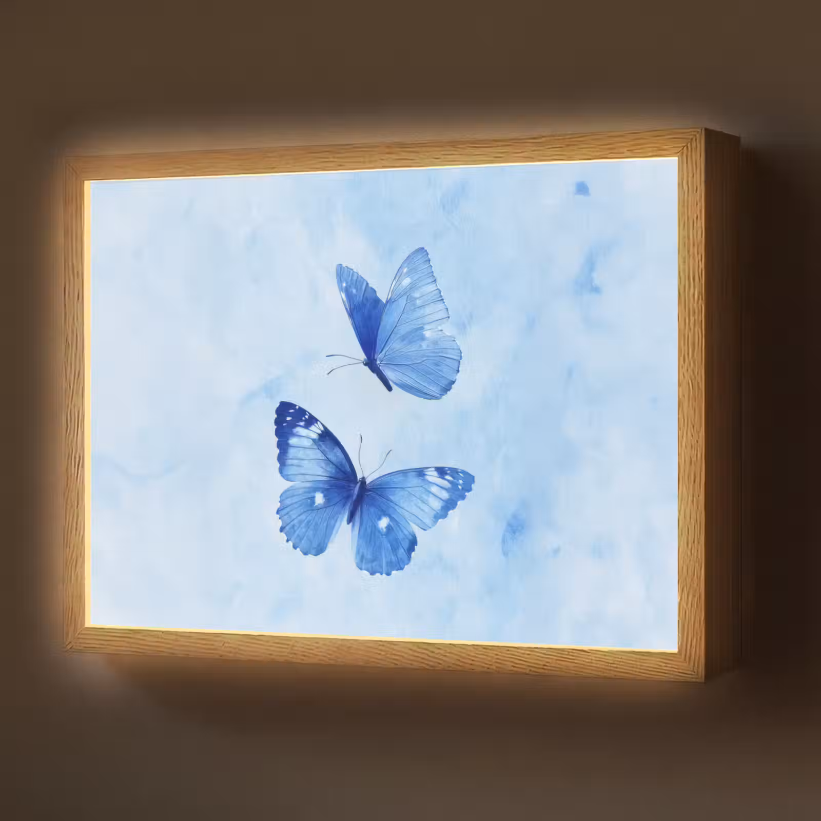 Lightbox - Wandlamp - Vlinders - Sierlijk - Blauw — 1