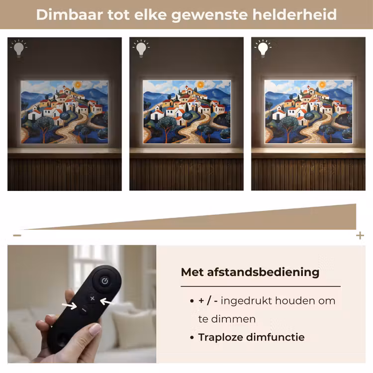 Lightbox - Wandlamp - Dorp - Heuvelachtig - Zon - Mozaïek — 9