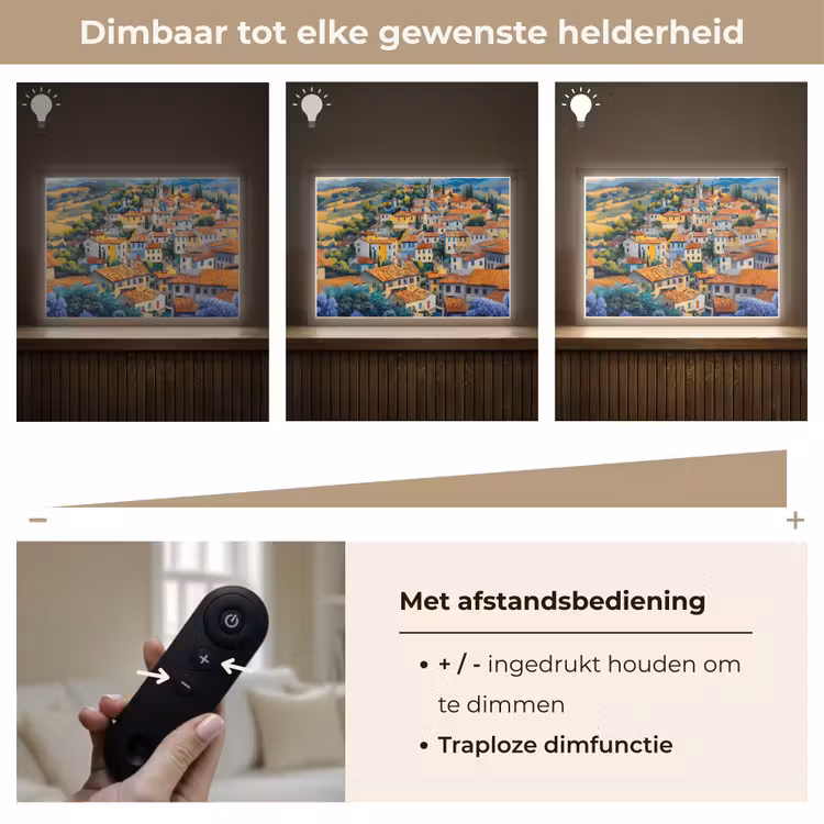 Lightbox - Wandlamp - Dorp - Heuvels - Landschap - Bomen — 9