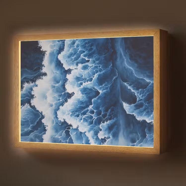 Lightbox - Wandlamp - Golven - Blauw - Schuim — 1