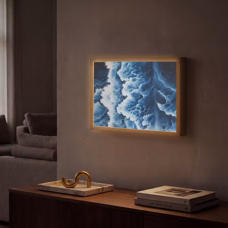 Lightbox - Wandlamp - Golven - Blauw - Schuim — 2