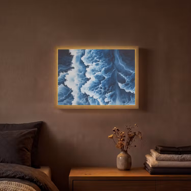 Lightbox - Wandlamp - Golven - Blauw - Schuim — 3