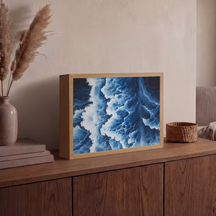 Lightbox - Wandlamp - Golven - Blauw - Schuim — 4