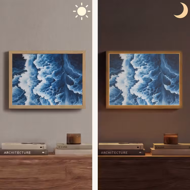 Lightbox - Wandlamp - Golven - Blauw - Schuim — 6