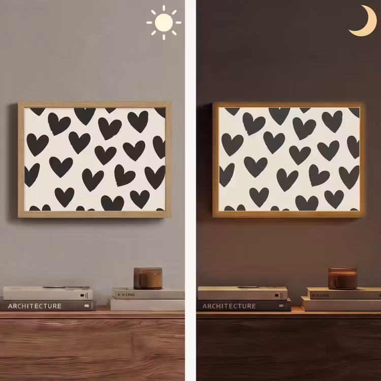 Lightbox - Wandlamp - Hartjes - Zwart - Beige — 6