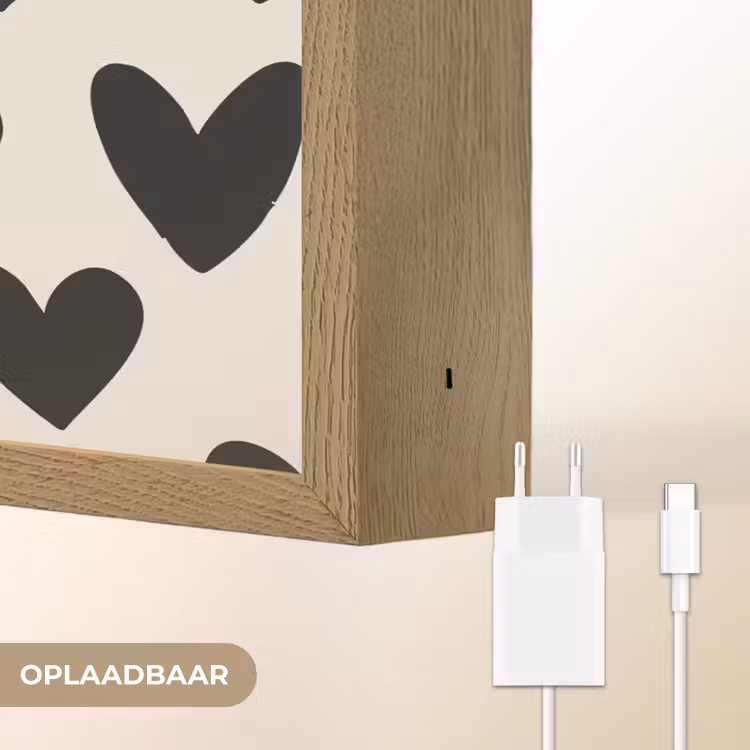 Lightbox - Wandlamp - Hartjes - Zwart - Beige — 7
